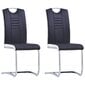 vidaXL vetruvate jalgadega söögitoolid 2 tk, must, kunstnahk hind ja info | Söögilaua toolid, köögitoolid | kaup24.ee