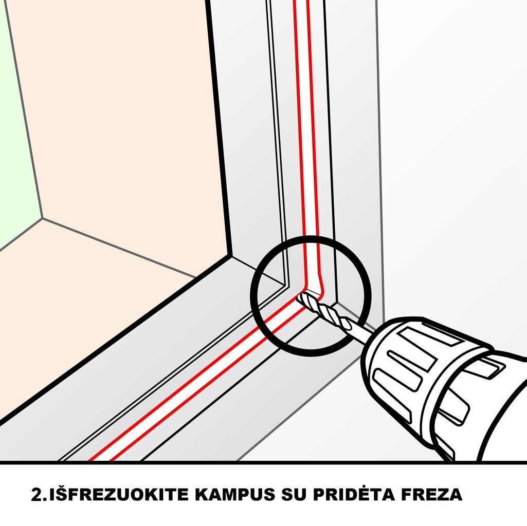 PVC akende ja uste tihend polüuretaanvahu baasil Q-LON + Freza, 25 m hind ja info | Ukse hinged, tarvikud | kaup24.ee