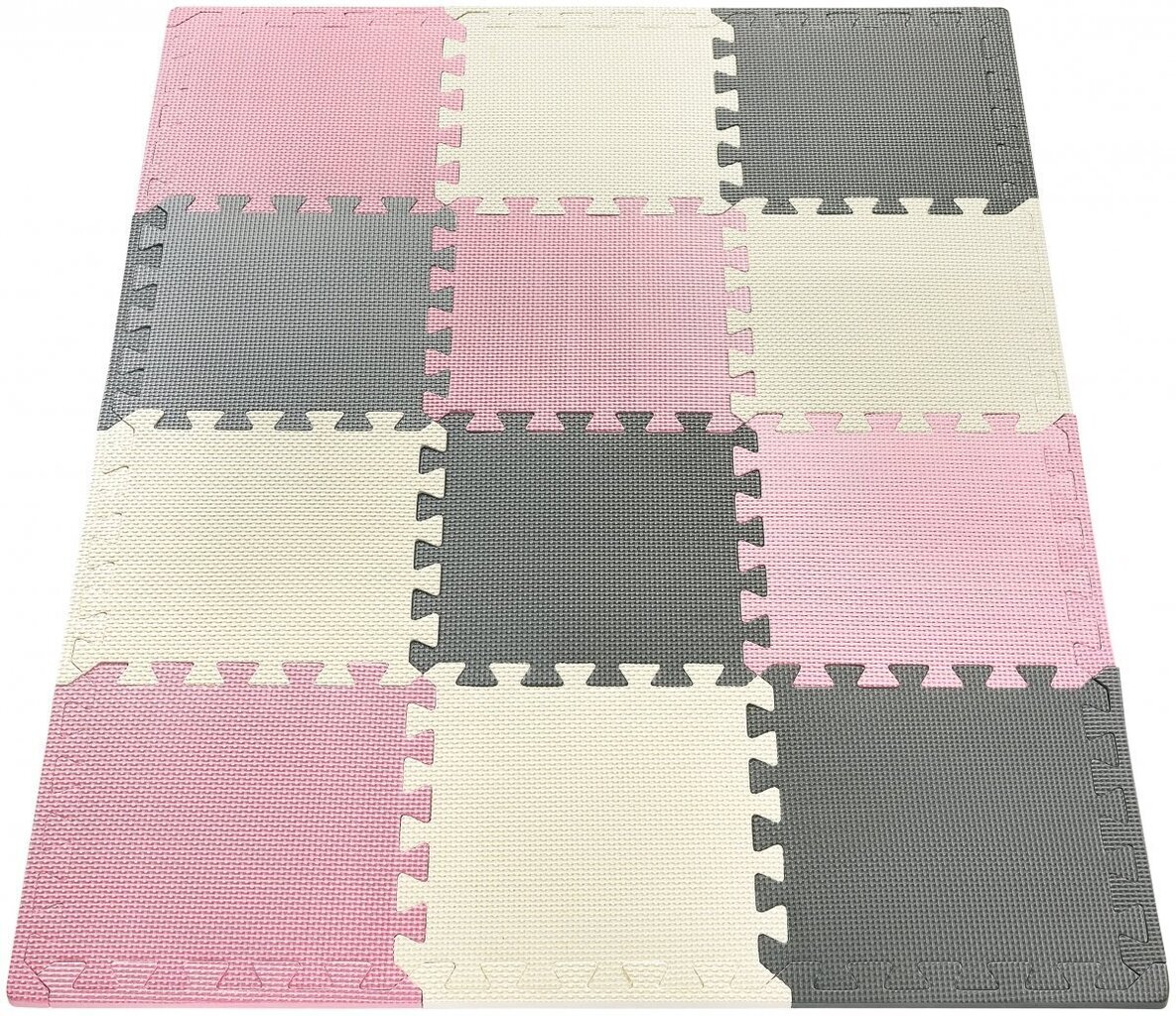 Puslematt 12 tk - hariv vahtmatt 120 x 90 x 1,2 cm - roosa hind ja info | Tegelustekid | kaup24.ee