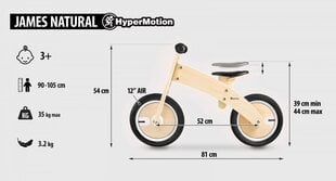 Puidust tasakaaluratas HyperMotion James- õhkratastega цена и информация | Балансировочные велосипеды | kaup24.ee