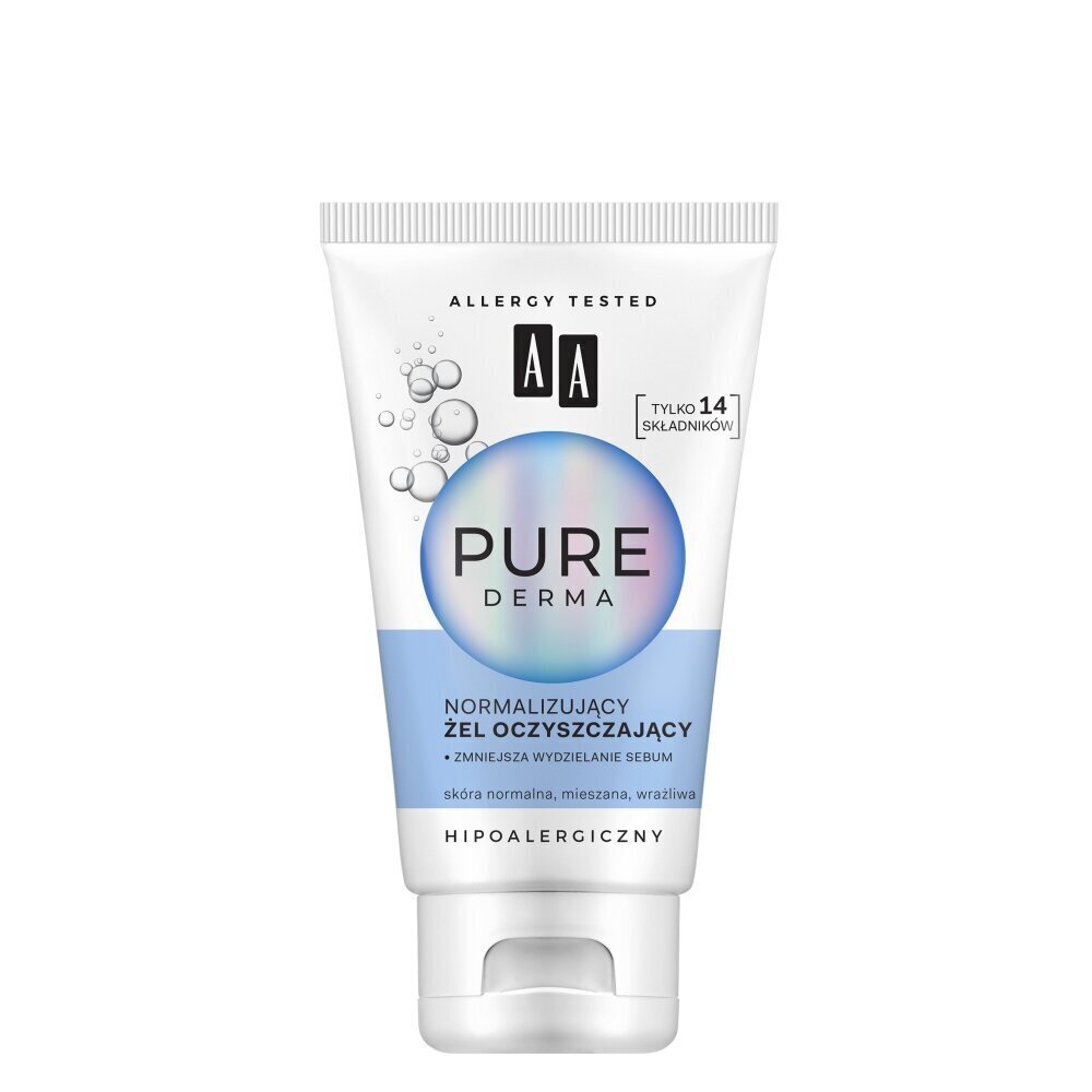 Puhastav näogeel normaalsele nahale AA Pure Derma 150 ml hind ja info | Näopuhastusvahendid | kaup24.ee