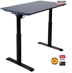 Reguleeritava kõrgusega laud, SUN - FLEX ® EASYDESK ELITE, musta värvi hind ja info | Arvutilauad, kirjutuslauad | kaup24.ee