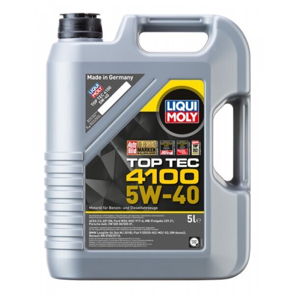 Mootoriõli Liqui Moly Top Tec 4100 5W-40 5L hind ja info | Mootoriõlid | kaup24.ee