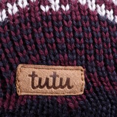 Poiste müts TuTu meriinovillast, sinine/bordoo hind ja info | Laste talveriided | kaup24.ee