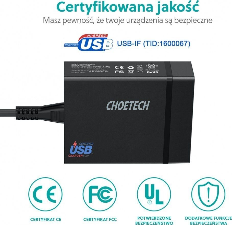 Choetech PD72-1C3U hind ja info | Mobiiltelefonide laadijad | kaup24.ee