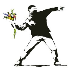 виниловая наклейка на стену парень кидает цветы - стикер мужчина бросает букет - декор комнат цена и информация | Декоративные наклейки | kaup24.ee