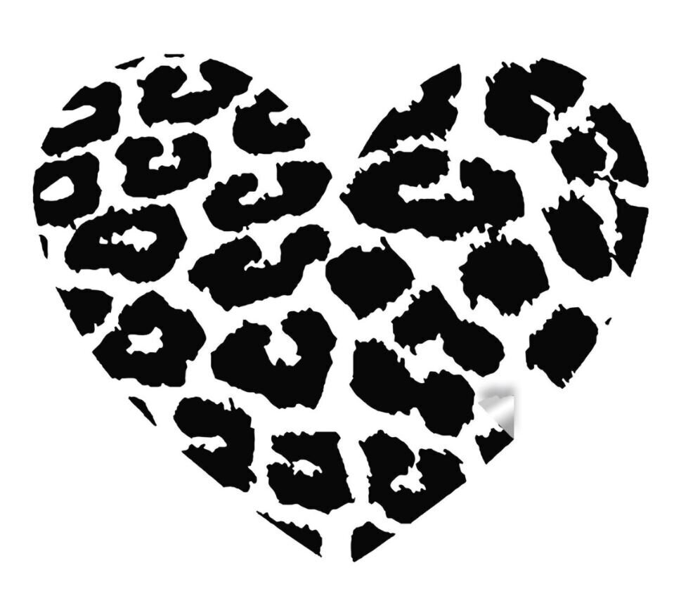 leopard süda seinakleebis - südamekujuline vinüülkleebis - ruumi kujundus kleebisega hind ja info | Seinakleebised | kaup24.ee