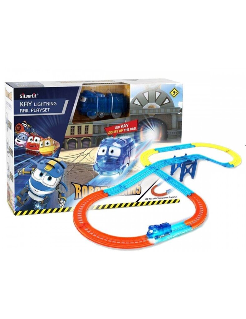 Raudteerongide komplekt Silverlit Robot Trains - Kay Lighting Rail playset цена и информация | Poiste mänguasjad | kaup24.ee