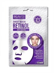 Листовая маска для лица Beauty Formulas Retinol Anti-Aging, 1 шт цена и информация | Маски для лица, патчи для глаз | kaup24.ee