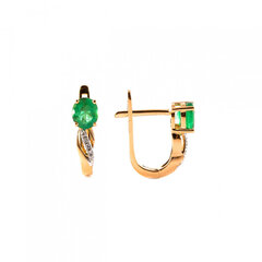 Kuldkõrvarõngad smaragdi ja briljantidega ZAFY009721E5RDE hind ja info | Kõrvarõngad | kaup24.ee