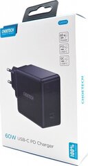 Choetech fast USB Type C wall charger PD 60W 3A black (Q4004-EU) цена и информация | Зарядные устройства для телефонов | kaup24.ee