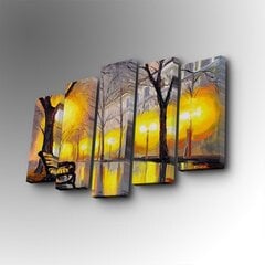 Репродукция из пяти частей Городской парк вечером цена и информация | Картины, живопись | kaup24.ee