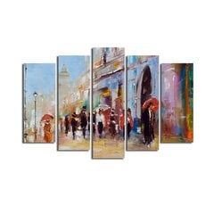 Репродукция из пяти частей Люди в городе цена и информация | Картины, живопись | kaup24.ee