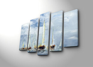 Репродукция из пяти частей Парусные лодки цена и информация | Картины, живопись | kaup24.ee