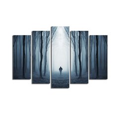Репродукция из пяти частей Человек в лесу цена и информация | Картины, живопись | kaup24.ee