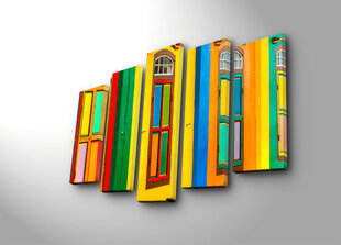Репродукция из пяти частей Цветные двери цена и информация | Картины, живопись | kaup24.ee