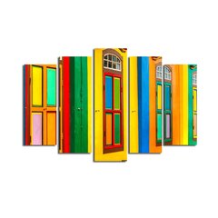 Репродукция из пяти частей Цветные двери цена и информация | Картины, живопись | kaup24.ee