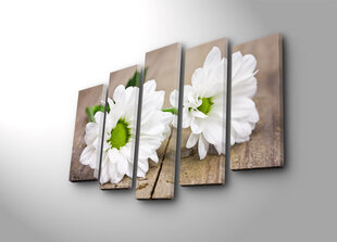 Репродукция из пяти частей Белые цветы цена и информация | Картины, живопись | kaup24.ee