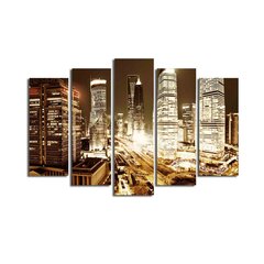 Репродукция из пяти частей Город ночью цена и информация | Репродукции, картины | kaup24.ee