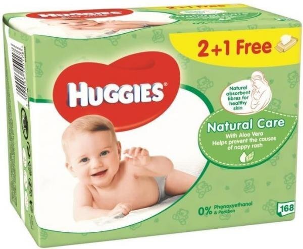 Niisked salvrätikud Huggies Natural Care 168 tk hind ja info | Niisked salvrätikud | kaup24.ee