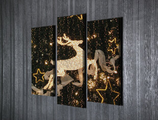 Репродукция из трех частей Рождественский олень цена и информация | Картины, живопись | kaup24.ee