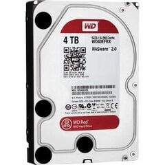 Western Digital Red, 3,5 дюйма, 4 ТБ, SATA/600, кэш-память 64 МБ (WD40EFRX) цена и информация | Внутренние жёсткие диски (HDD, SSD, Hybrid) | kaup24.ee