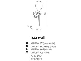 Azzardo seinalamp Izza hind ja info | Seinavalgustid | kaup24.ee