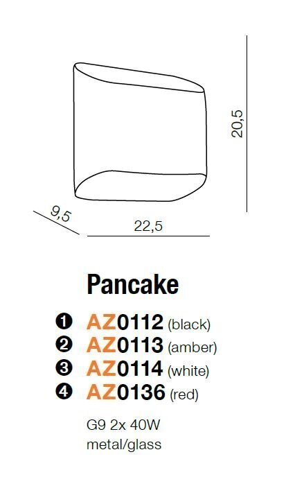 Azzardo seinalamp Pancake Orange hind ja info | Seinavalgustid | kaup24.ee