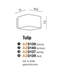 Azzardo настенный светильник Tulip Black цена и информация | Настенный светильник Конусы | kaup24.ee