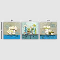 Репродукция из трех частей Цветочная композиция цена и информация | Картины, живопись | kaup24.ee