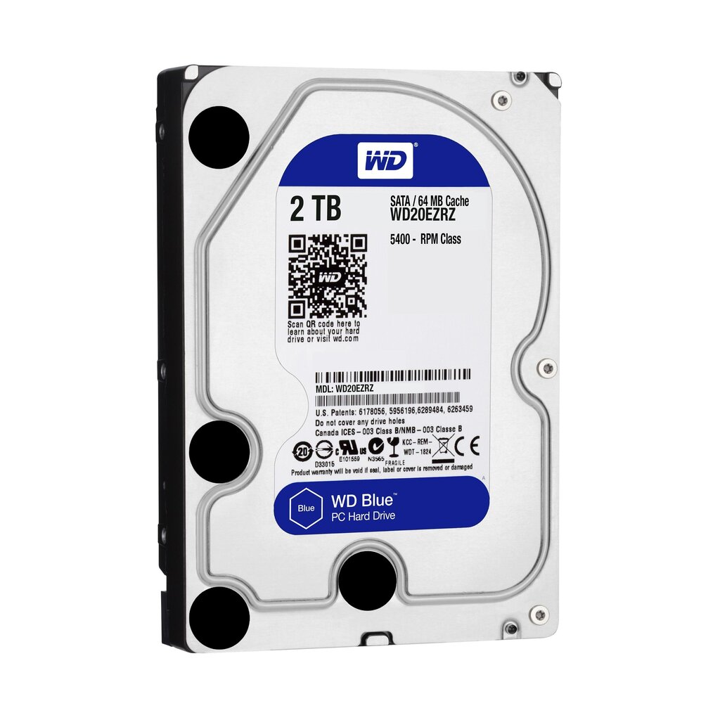 Sisemine kõvaketas Western Digital Blue HDD 2TB 5400RPM SATA3 64MB WD20EZRZ hind ja info | Sisemised kõvakettad (HDD, SSD, Hybrid) | kaup24.ee