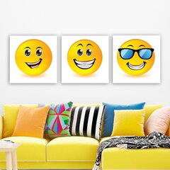 Kolmeosaline reproduktsioon Emoji hind ja info | Seinapildid | kaup24.ee