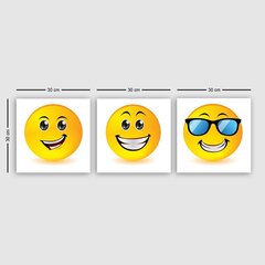 Kolmeosaline reproduktsioon Emoji hind ja info | Seinapildid | kaup24.ee