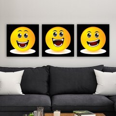 Репродукция из трех частей Emoji цена и информация | Картины, живопись | kaup24.ee
