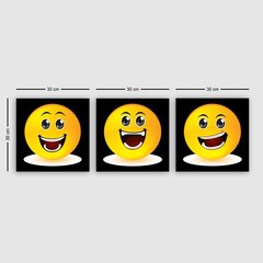 Репродукция из трех частей Emoji цена и информация | Картины, живопись | kaup24.ee