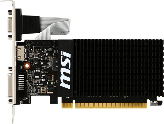 MSI GT 710 2GD3H LP NVIDIA, 2 GB, GeForce GT 710, DDR3, PCI Express 2.0 x16 (uses x8), HDMI ports quantity 1, Memory clock speed 1600 MHz, DVI-D ports quantity 1, VGA (D-Sub) ports quantity цена и информация | Videokaardid (GPU) | kaup24.ee