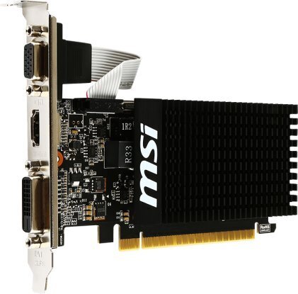 MSI GT 710 2GD3H LP NVIDIA, 2 GB, GeForce GT 710, DDR3, PCI Express 2.0 x16 (uses x8), HDMI ports quantity 1, Memory clock speed 1600 MHz, DVI-D ports quantity 1, VGA (D-Sub) ports quantity hind ja info | Videokaardid (GPU) | kaup24.ee