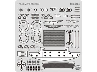 NuNu - BMW 320i E46 DTCC 2001 Winner Mudeli täienduste komplekt, 1/24, E24005 hind ja info | Klotsid ja konstruktorid | kaup24.ee