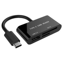 MEMORY READER USB-C SD/COMBO UHB-CR3-02 GEMBIRD цена и информация | Адаптеры и USB-hub | kaup24.ee