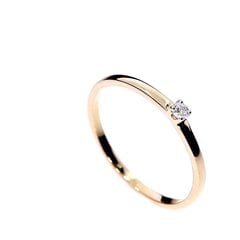 Золотое кольцо с драгоценными камнями RG42613-0.05_BR585ZD_026_YELLOW-1,11G 0,04CT-16,00 MM цена и информация | Кольцо | kaup24.ee