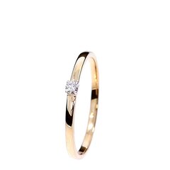 Золотое кольцо с драгоценными камнями RG42613-0.05_BR585ZD_026_YELLOW-1,11G 0,04CT-16,00 MM цена и информация | Кольцо | kaup24.ee