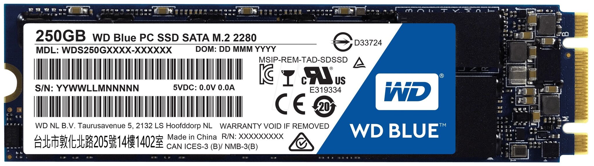 Western Digital SSD 250GB M.2 SATAIII WDS250G1B0B цена и информация | Sisemised kõvakettad (HDD, SSD, Hybrid) | kaup24.ee