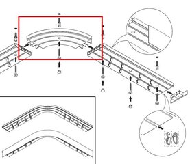 Laesiin PVC kaar 2 rööbast, valge цена и информация | Карнизы | kaup24.ee
