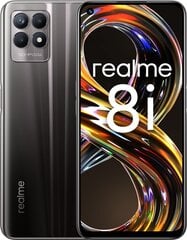 Realme 8i, 4/128 GB, Dual SIM, Space Black цена и информация | Мобильные телефоны | kaup24.ee