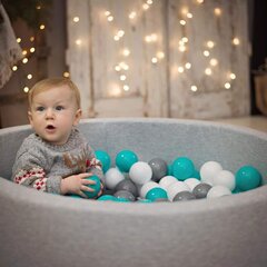 Pallimeri KiddyMoon Baby, pehme, ümmargune, 90 x 30 cm, sertifitseeritud, valmistatud Euroopas, Helehall hind ja info | Imikute mänguasjad | kaup24.ee