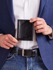 мужской черный кожаный кошелек вертикальный цена и информация | Мужские кошельки | kaup24.ee