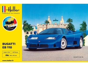 Сборная пластиковая модель Heller - Bugatti EB 110 подарочный набор, 1/24, 56738 цена и информация | Конструкторы и кубики | kaup24.ee