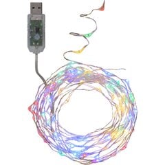 USB Valguskett "Kastetilgad" 100 LED tuld, värviline, läbipaistev kaabel, Pikkus 5m, toitejuhe 1m,-pinge 5V DC цена и информация | Новогодняя гирлянда Holiday, 10 светодиодов, 30 см | kaup24.ee