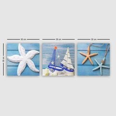 Репродукция из трех частей Дыхание моря цена и информация | Картины, живопись | kaup24.ee
