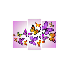 Репродукция из трех частей Орхидея и бабочка цена и информация | Картины, живопись | kaup24.ee